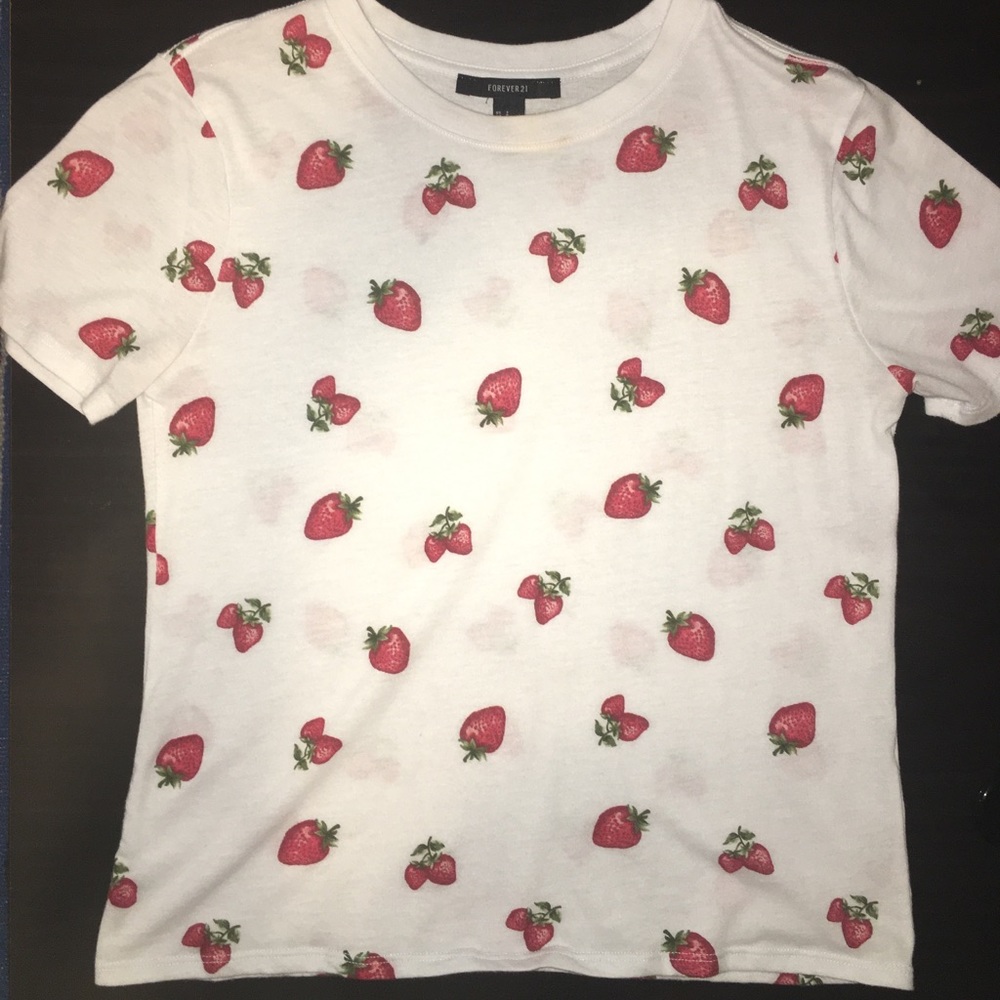 strawberry print t-shirt
